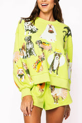 Lime Green Halloween Dogs Sweatshirt