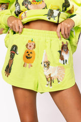 Lime Green Halloween Dogs Sweatshirt