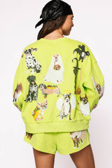 Lime Green Halloween Dogs Sweatshirt