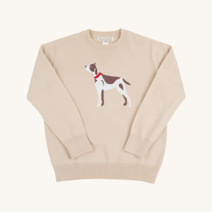 Isaac's Intarsia Sweater - Osprey Oatmeal with Dog Intarsia