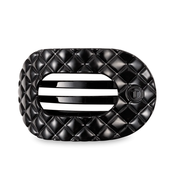 Quilted Large Flat Round Hair Clip