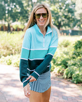 JV Quarter Zip Sweatshirt - Mint/Sage/Ivy