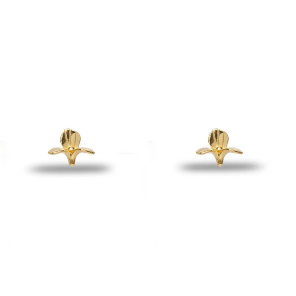 Gold Trillium Stud Earring