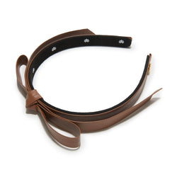 Cognac Bardot Faux Leather Headband