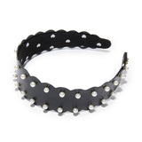 Jet Faux Leather Wavy Bessette Headband