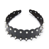 Jet Faux Leather Wavy Bessette Headband