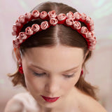 Rouge Pastel Bouquet Crossover Headband