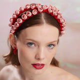 Rouge Pastel Bouquet Crossover Headband