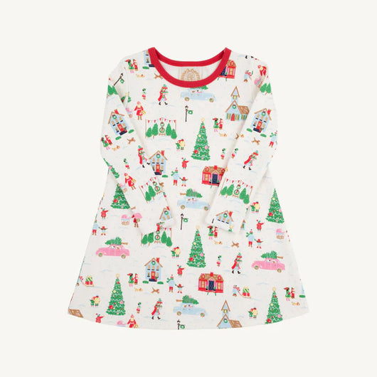 Long Sleeve Polly Play Dress - Make the Season Bright with Richmond Red