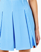 Smooth Sport Pleated Racquet Active Dress - Cerulean Gingham