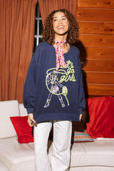 Navy 'Let's Go Girls' Lasso Cowgirl Sweatshirt