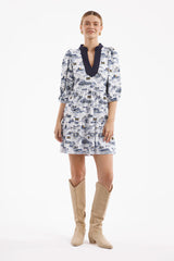 The Tory Dress - Michigan Gameday Toile