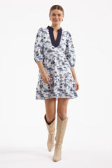 The Tory Dress - Michigan Gameday Toile