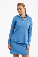The Ava 1/4 Zip Pullover - Hydrangea