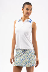 The Alice Top - White/Cerulean