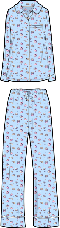 Pima Cotton Long Sleeve Sleep Set - Pancakes and Waffles