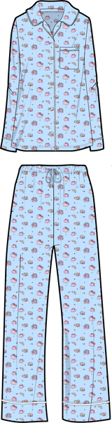 Pima Cotton Long Sleeve Sleep Set - Pancakes and Waffles