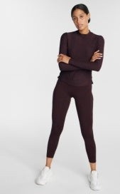 SkySoft Mock Neck Long Sleeve  - Truffle Brown Heather