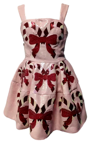 Light Pink Candy Cane Crossing Cocktail Dress