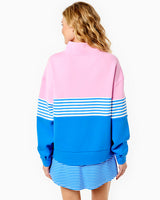 Soft Luxe Varsity Quarter Zip - Bubblegum/Certulean