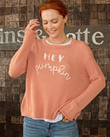 Hey Pumpkin Crew Cotton - Carrot/Breaker White