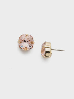 Halcyon Stud Earrings - Bright Gold Vintage Rose