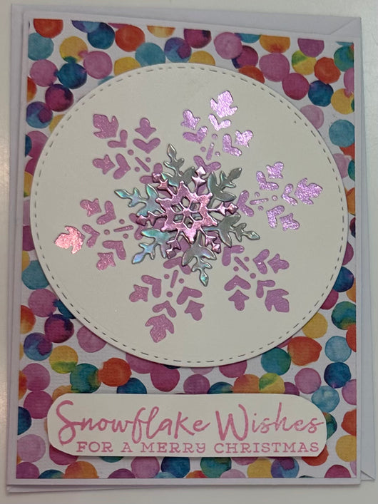 Snowflake Wishes for a Merry Christmas Greeting Card