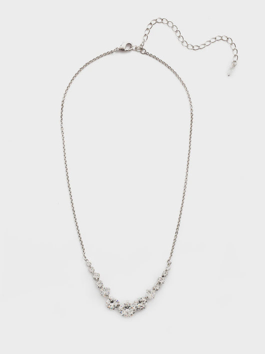 Delicate Round Tennis Necklace - Crystal