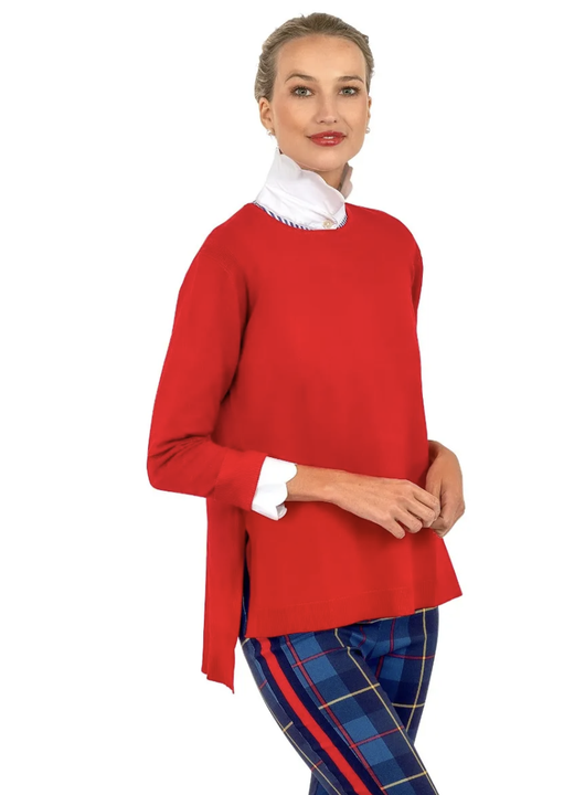 Sneek A Peek Knit Sweater - Crimson