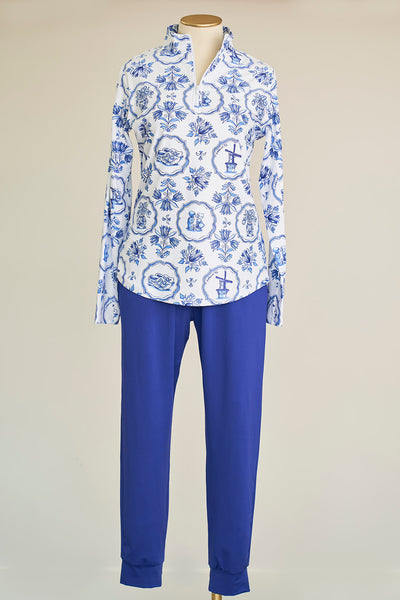 Ava Quarter Zip - Delft Blue